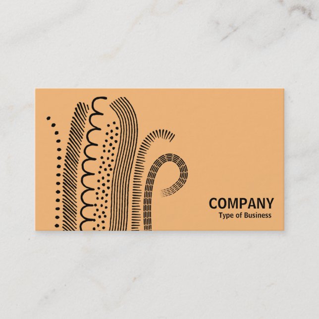 Tarjeta De Visita Líneas abstractas 01 - Naranja negro sobre luz (Anverso)
