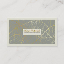 Tarjeta De Visita Líneas abstractas de oro