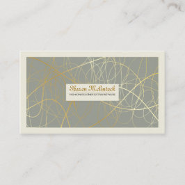 Tarjeta De Visita Líneas abstractas de oro