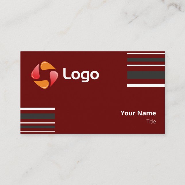 Tarjeta De Visita Líneas cuadradas mínimas en blanco y negro con est (Anverso)