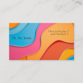 Tarjeta De Visita Líneas curvadas de colores vivos con espacio de te