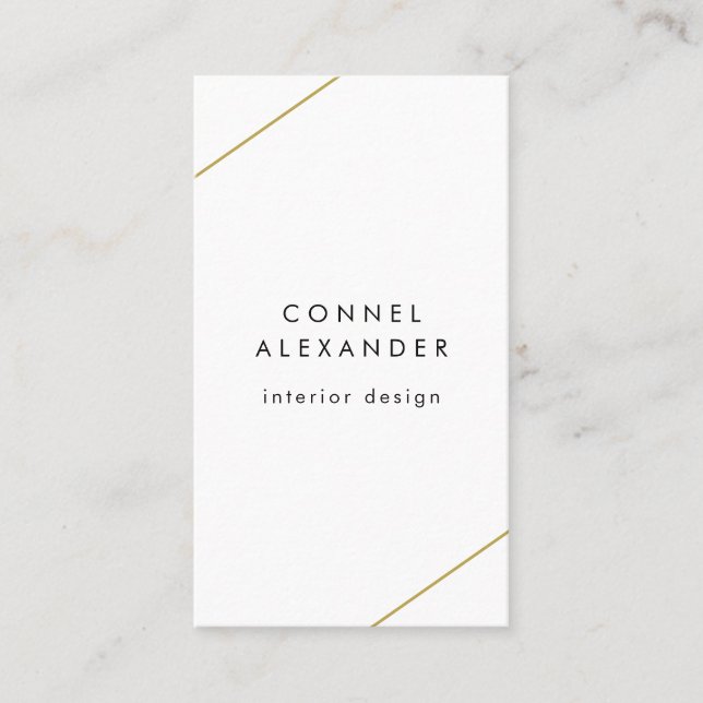 Tarjeta De Visita Líneas de oro simples y elegantes (Anverso)