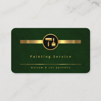 Tarjeta De Visita Líneas de pintura de oro verde esmeralda
