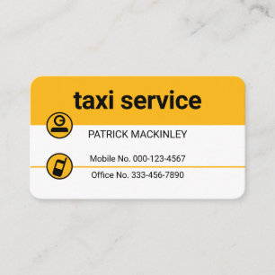 Tarjeta De Visita Líneas de taxi minimalistas de capa amarilla