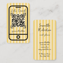 Líneas Divertidas Código QR Amarillo Escrito a Man