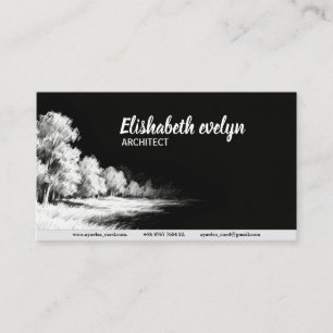 Tarjeta De Visita Líneas Impresionistas - Paisaje g432