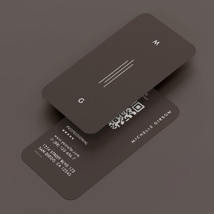 Tarjeta De Visita Líneas Mínimas Simples Iniciales Espresso