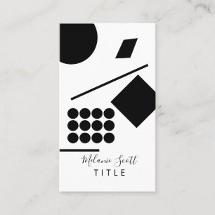 Tarjeta De Visita Líneas modernas de formas geométricas en blanco y