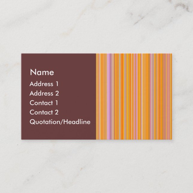 Tarjeta De Visita Líneas naranjas (Anverso)