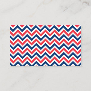 Tarjeta De Visita Líneas Rojas Azules Blancas Zig Zag Geométricas Bé