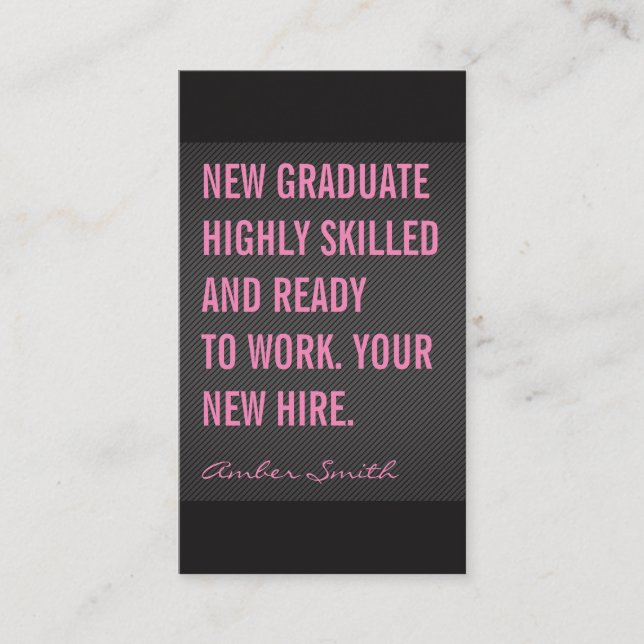 Tarjeta De Visita Líneas textuales de citado en negrita (Anverso)