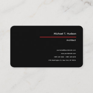 Tarjeta De Visita Linen Black, un arquitecto sencillo minimalista
