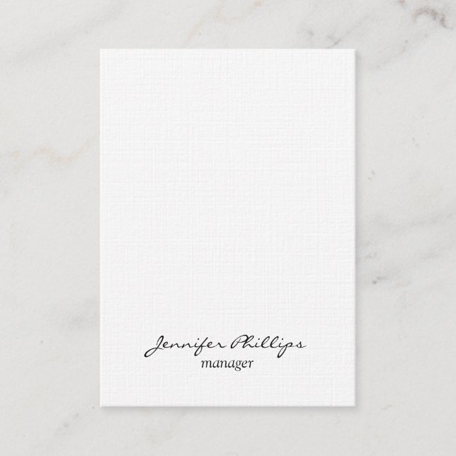 Tarjeta De Visita Linen Chubby Modern Stylish Professional (Anverso)