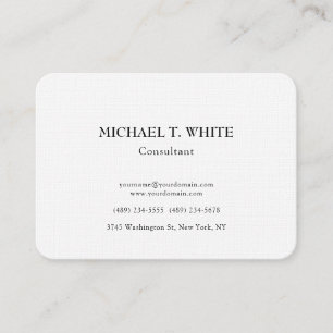Tarjeta De Visita Linen Clásico Minimalista Profesional Chubby