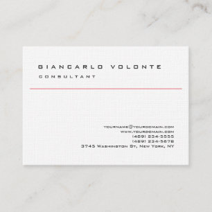 Tarjeta De Visita Linen Elegant Simple Plain Profesional