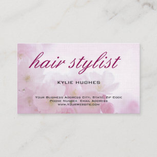 Tarjeta De Visita Linen Feminine Floral Hair Stylist Profesional