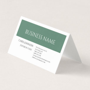 Tarjeta De Visita Linen Forest Green White Plain Artístico Minimalis
