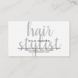 Tarjeta De Visita Linen Handwriter Hair Stylist Profesional