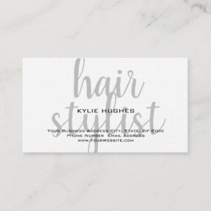 Tarjeta De Visita Linen Handwriter Hair Stylist Profesional