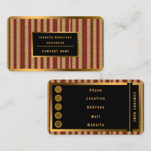 Tarjeta De Visita Linen Luxury Popular Burgundy Gold Collection