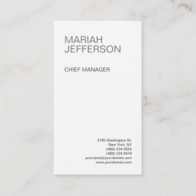 Tarjeta De Visita Linen Modern Minimalista Profesional (Anverso)