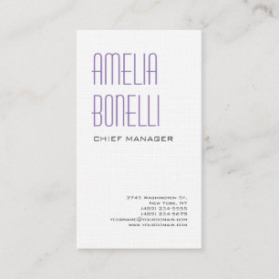 Tarjeta De Visita Linen Modern Negrita Minimalista Profesional Femin