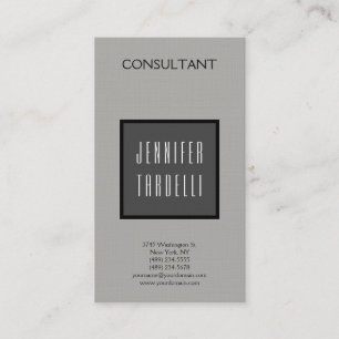 Tarjeta De Visita Linen Moderno Fondo Gris Profesional Elegante