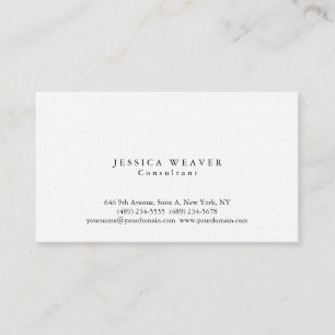 Tarjeta De Visita Linen Moderno Gris Blanco Simple Profesional