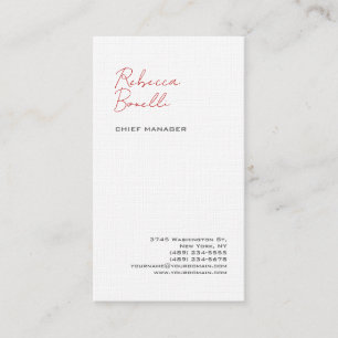 Tarjeta De Visita Linen Moderno Profesional Minimalista manuscrito