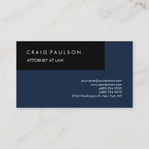 Tarjeta De Visita Linen Navy Blue Black Elegant Plain Profesional