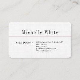 Tarjeta De Visita Linen Plain Elegant White Profesional Moderno