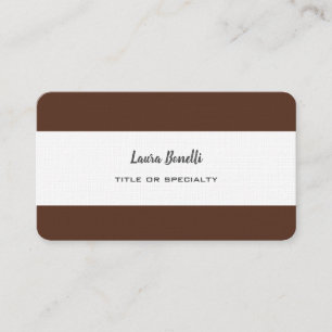 Tarjeta De Visita Linen Premium Profesional Moderno Marrón Blanco