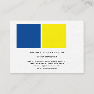 Tarjeta De Visita Linen Profesional Moderno Azul Amarillo Blanco
