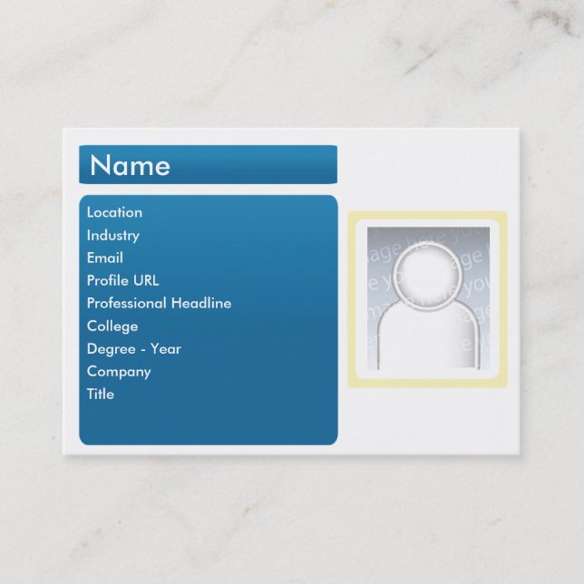 Tarjeta De Visita LinkedIn oscuro - rechoncho (Anverso)