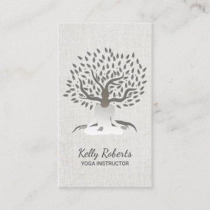 Tarjeta De Visita Lino con clase del árbol del vintage del