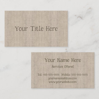 Tarjeta De Visita Lino de Algodón Simple Moderno