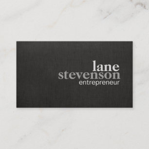 Tarjeta De Visita Lino de letra negrita simple moderno luce negro