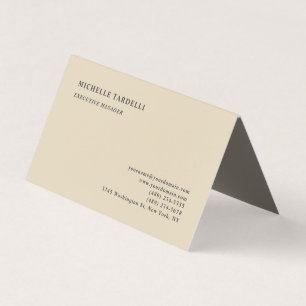 Tarjeta De Visita Lino de lujo beige clásico llano profesional
