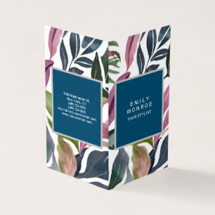 Tarjeta De Visita Lino de Lujo Llanura Floral Minimalista moderna