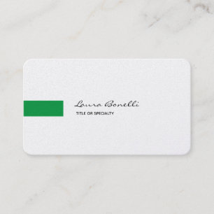 Tarjeta De Visita Lino de lujo Negro Blanco Verde Profesional Modern