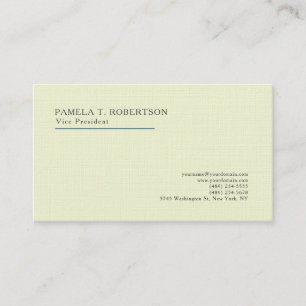 Tarjeta De Visita Lino de lujo pastel clásico llano profesional