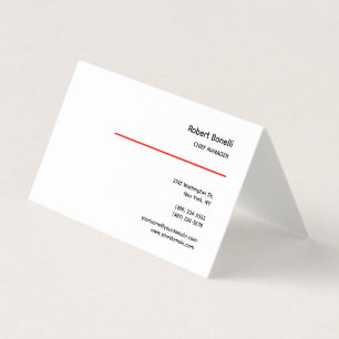 Tarjeta De Visita Lino de primera calidad minimalista de color rojo 