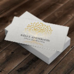 Tarjeta De Visita Lino elegante del árbol de oro del instructor de y<br><div class="desc">Cartas de Negocios Elegantes de Linen para el instructor de yoga Gold Tree.</div>