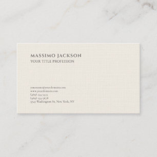 Tarjeta De Visita Lino Minimalista Clásico Plano Profesional