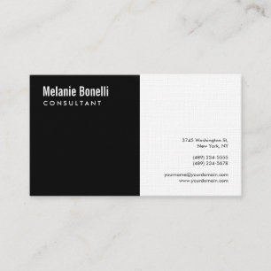 Tarjeta De Visita Lino Minimalista Llano Blanco Blanco Norma moderna