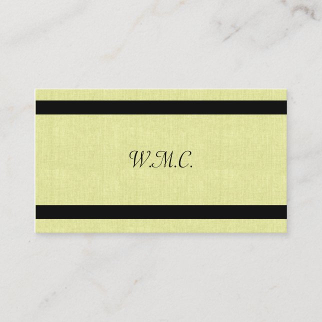 Tarjeta De Visita Lino monograma y borde negro (Anverso)