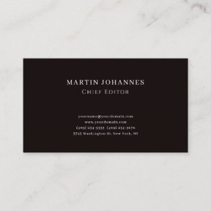 Tarjeta De Visita Lino Premium Elegante Plano Negro Minimalista
