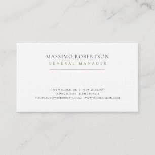 Tarjeta De Visita Lino Premium Minimalista Plano Moderno