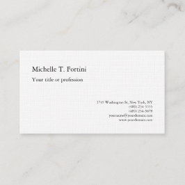 Tarjeta De Visita Lino premium negro Llanto blanco simple Minimalist