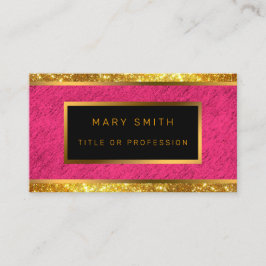 Tarjeta De Visita Lino rosa Purpurina oro moderno